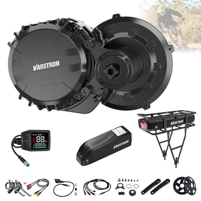 Varstrom 750W Mid Motor Kit Torque Sensor Drive VSM01 48V 36V eBike Engine Electric Bicycle Conversion Kit with 13 24Ah Battery