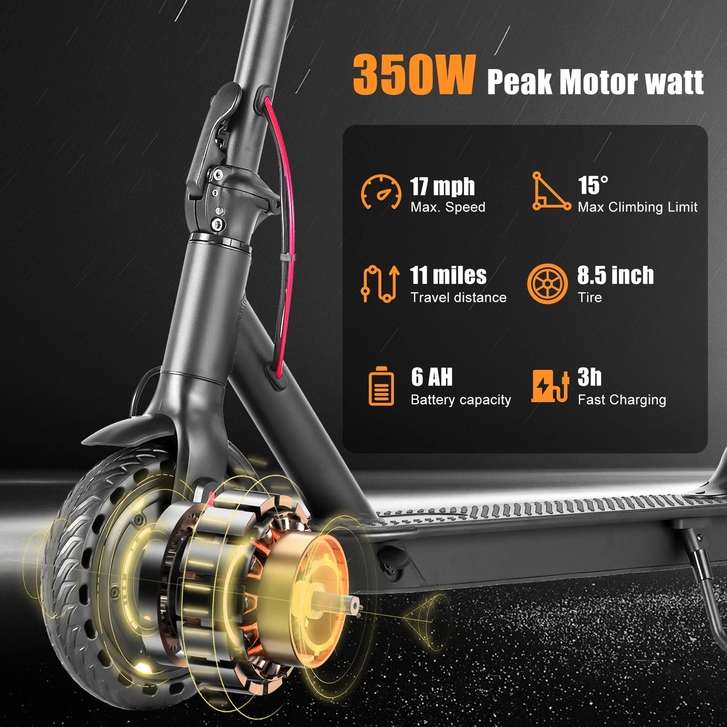 AiliFe Folding A8 Mini Electric Scooter Smart APP  8.5inch tire Foldable E Scooter Long Range Electric Scooters for Commuters