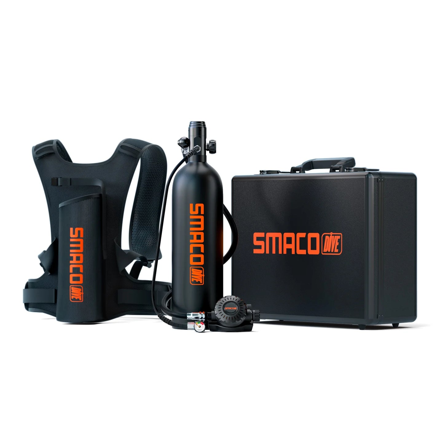 SMACO S700 Mini Scuba Tank 1.9L Portable Scuba Diving Tank Reusable Pony Bottle up to 30 Minutes Dive Time Backup Snorkel Air