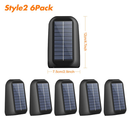 Solar Fence Lights Outdoor Waterproof Solar Deck Lights with Warm White RGB LED Spot Lens Decorative Solar Powered Wall Lights