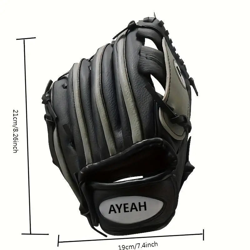 9.5" Baseball glove, Youth practice catching glove, adult PU leather batting glove, junior pitcher softball glove