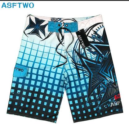 Quick Drying Beach Shorts for Men Surf Beach Shorts Fast Dry Swim Trunks with Bermuda, Fitness Muscle Short Pants, Summer, New,