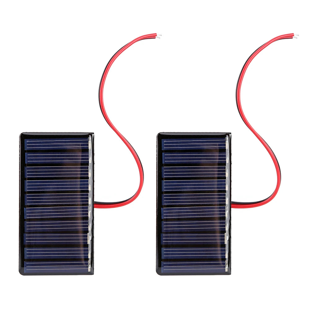Power Bank Battery USB Powerbank Solar Panel 0.3W 5V Polysilicon Epoxy Panel Mini Solar System DIY Modules with Wire