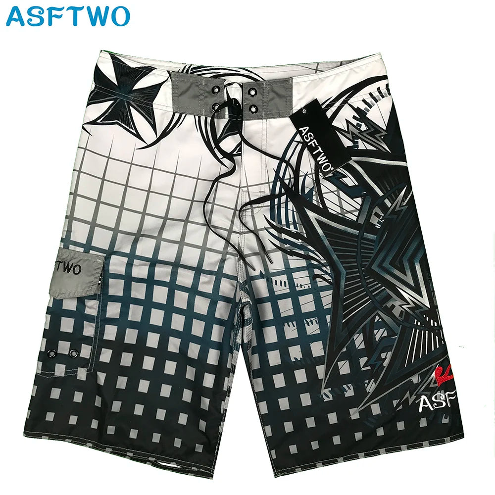 Quick Drying Beach Shorts for Men Surf Beach Shorts Fast Dry Swim Trunks with Bermuda, Fitness Muscle Short Pants, Summer, New,