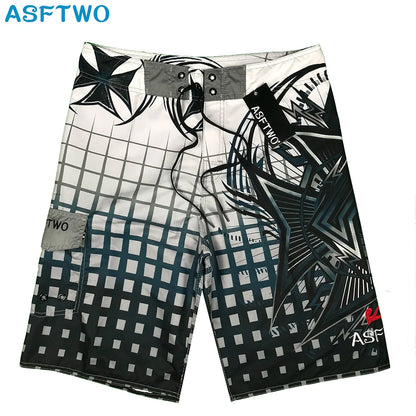 Quick Drying Beach Shorts for Men Surf Beach Shorts Fast Dry Swim Trunks with Bermuda, Fitness Muscle Short Pants, Summer, New,