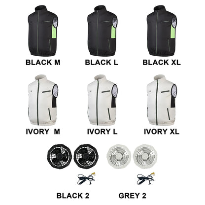 Wearable Cooling Vest Heat Resistant Air Conditioner Clothes Breathable Cooling Fan Vest for Summer Camping Fishing Hiking Work