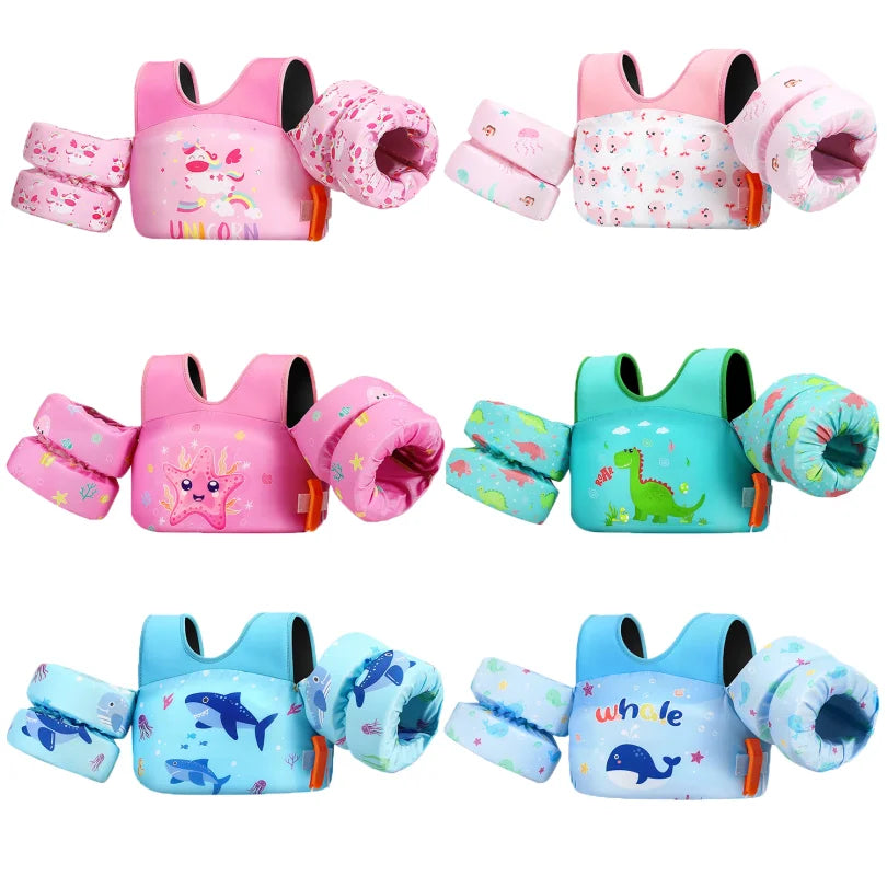 Kids Life Vest Children's Swimming Arm Float Whistle Child Lifejacket Swimsuit Foam Safety Swimming Pool Accessories for kayak