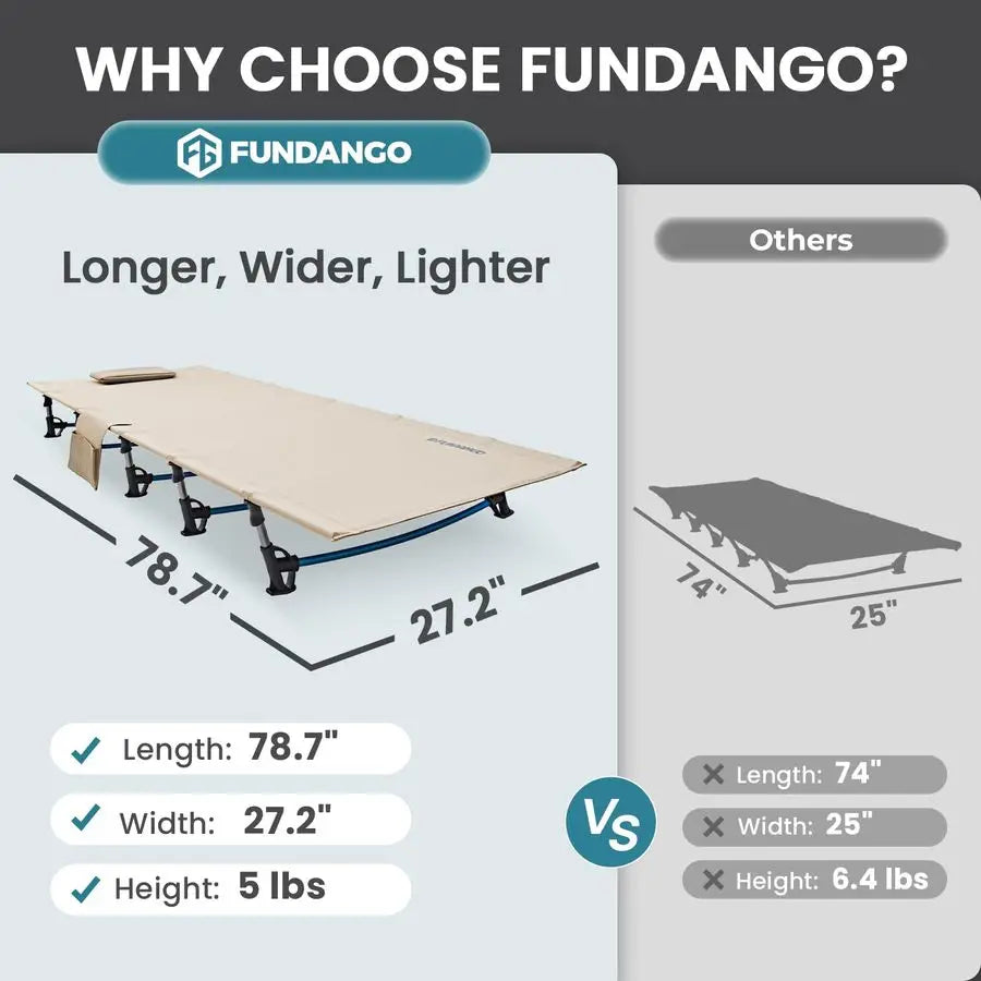 Ultralight Folding Camping Cot, Extra Long Backpacking Camping Cots for Adults Portable Cot Bed for Hiking Travel Home Mountaine