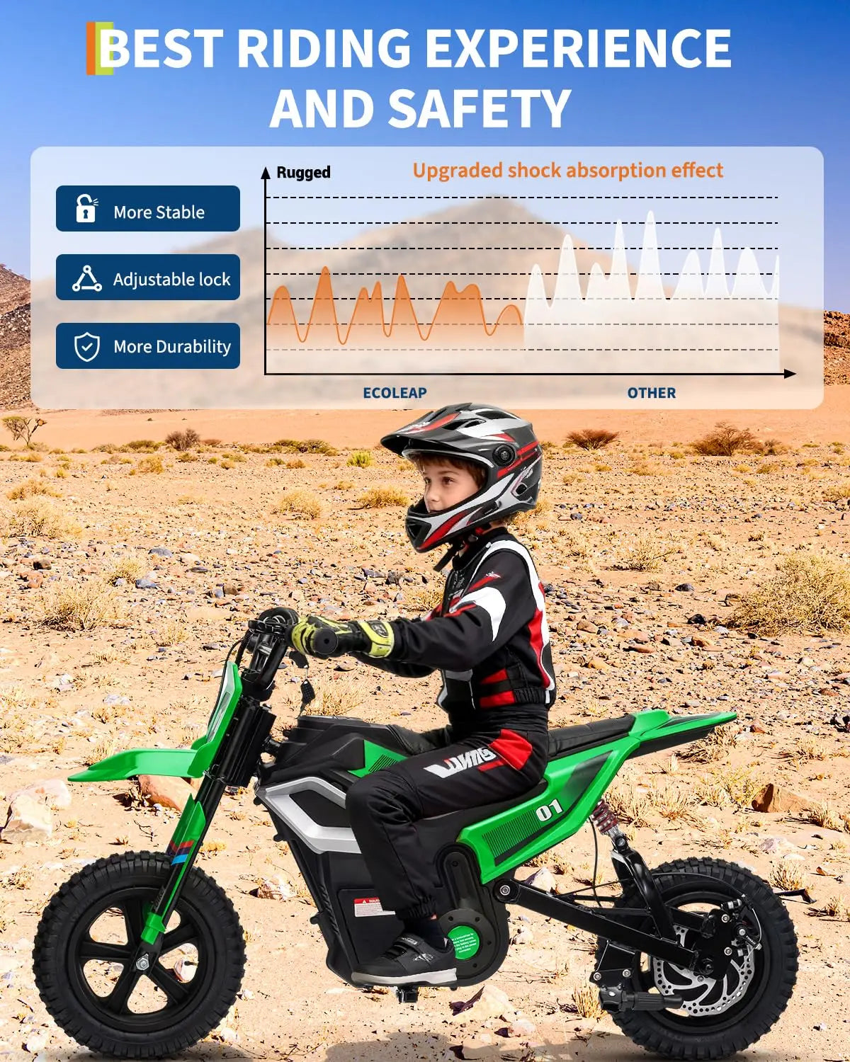 24V Kids Electric Motorcycle, 350w High-Speed Ride-On E-bike With Wiggle Throttle & Hand Brake For Ages 8+