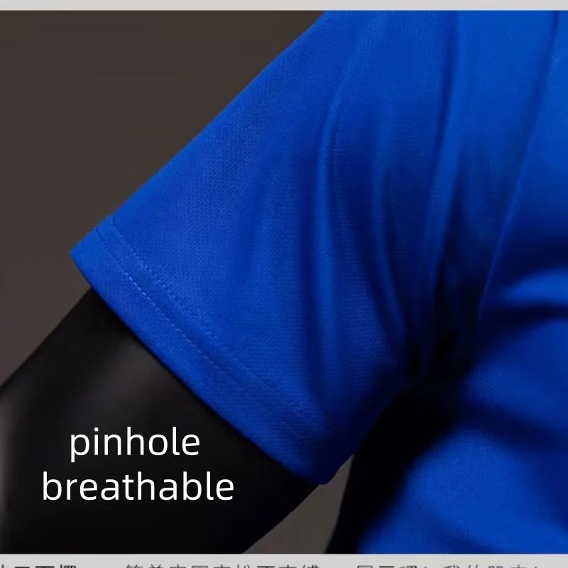 Classical Quick Drying Training Polo Shirt Gym Sports Exercise Shirts Unisex Short Sleeve Lapel Tee Shirts Sportswear Summer
