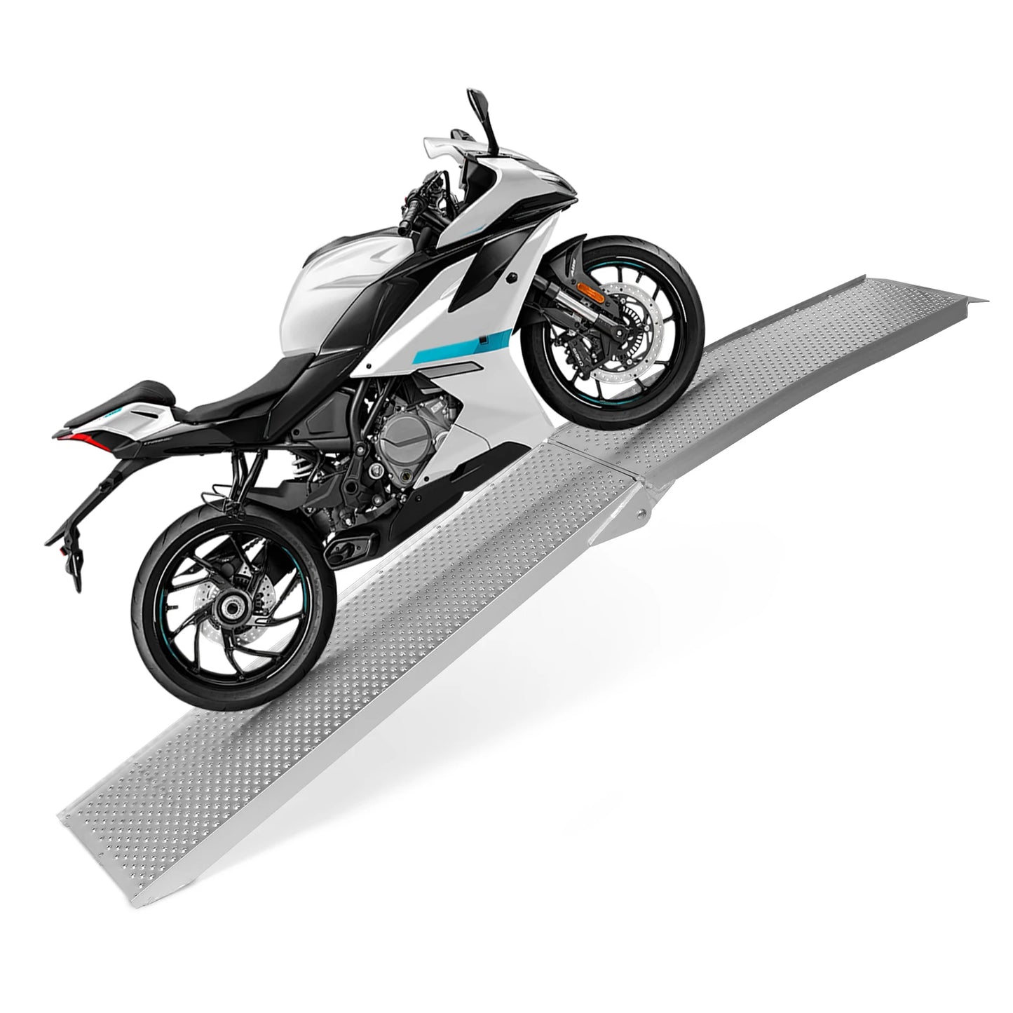2Pcs 85inch Aluminum Folding Loading Ramps with Handle ATV Loading Ramps for Motorcycles Lawn Mowers UTVs and More
