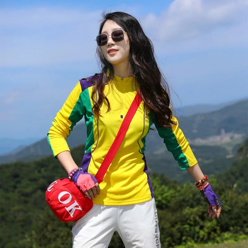 Outdoor Sunscreen Quick-drying Clothes Women's New in Long-sleeved T-shirts Light Breathable  Clothes Running Elastic Clothing