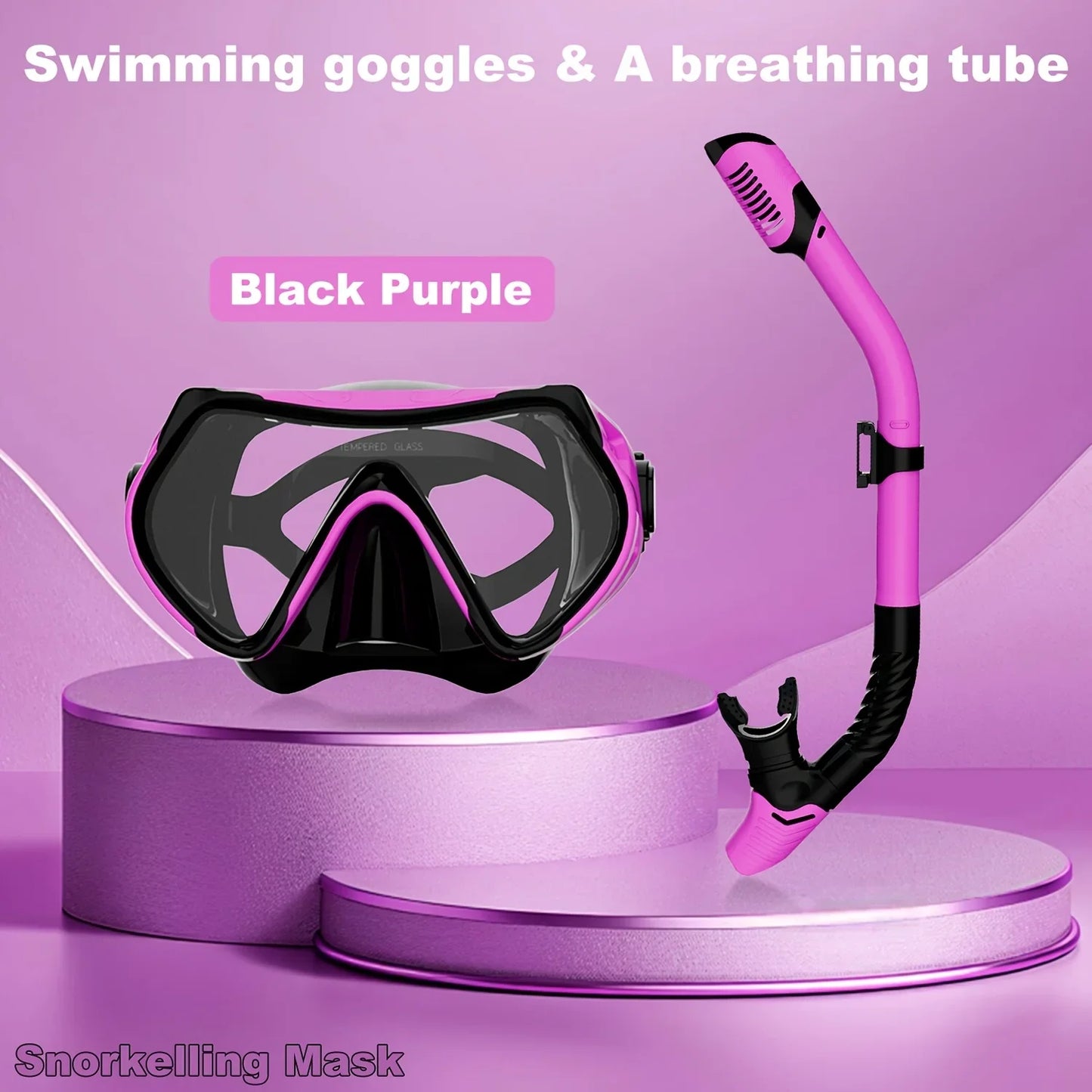 2026 New Scuba Diving Mask Snorkel Set For Adults Tempered Glass Professional Panoramic Snorkeling Gear Swimming Training