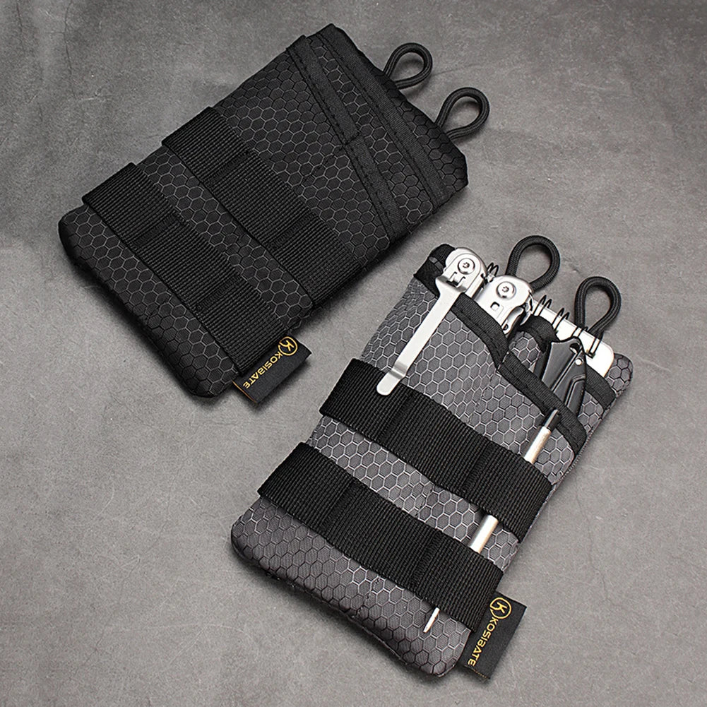 Foldable Small Tool Storage EDC Pouch Lightweight Wear Resistant Organizer for Camping Hiking Sports Portable Credit Card Wallet