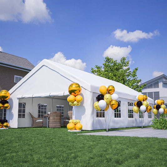 20x32 FT Party Tent with 3 Storage Bags & Removable Sidewalls, Outdoor Canopy Gazebo for Camping Garden Wedding BBQ Commercial
