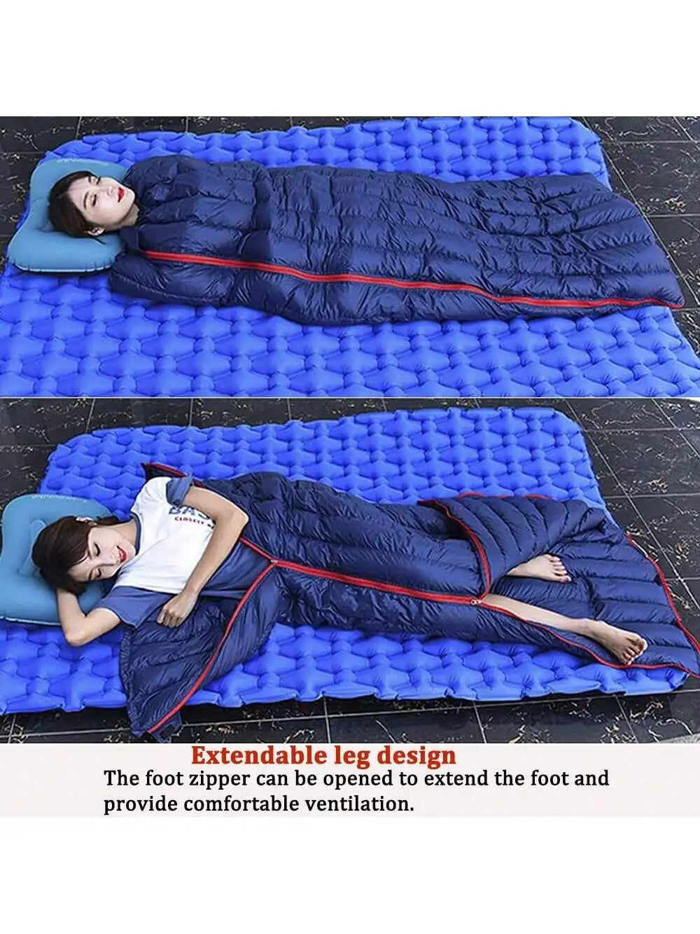 Outdoor camping, down sleeping bag, Ultralight and warm, 95% white goose down 800g filling, envelope type, adult sleeping bag