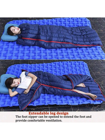 Outdoor camping, down sleeping bag, Ultralight and warm, 95% white goose down 800g filling, envelope type, adult sleeping bag
