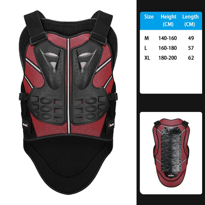 Men's Motorcycle Armor Anti-Fall Wear-Resistant Motorbike Jacket Body Armor Motocross Chest Back Protector Moto Riding Equipment