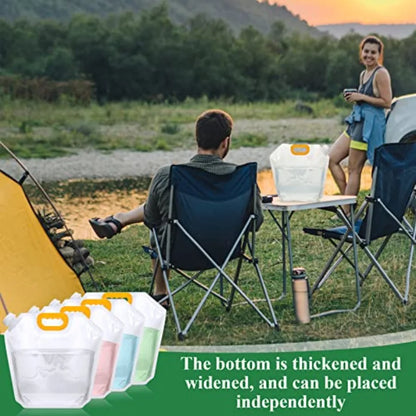 36 Pcs 1.3 Gallon Collapsible Clear Water Storage Bag Freezable Foldable Plastic Container for Outdoor Camping Emergency Use