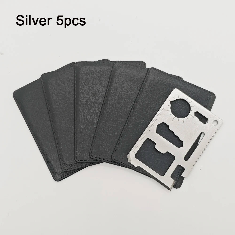 Stainless Steel EDC Pocket Tool Credit Card, 11-in-1 Portable Outdoor Camping Survival Multi-Tool Tourism Equipment hunting tool