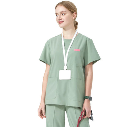 Quick-Dry Hospital Working Clothes Breathable Doctor Nurse Uniforms Women's Orthopaedic Surgeon Stretch Medical Scrub Set S02