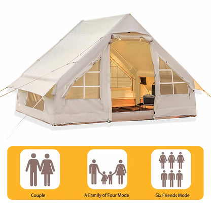 4-6 Person House Instant Glamping Camping Tents House with Hand Pump Automatic Inflatable Floating Tent for Adults Travel Hiking