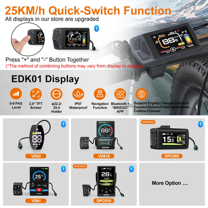 BAFANG CAN Display Electric Bike Computer DPC010 VD618 EKD01 Bluetooth Bafang CAN BUS Protocol Motors 5Pin Male Ebike Conversion