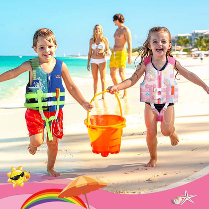 HeySplash Toddler Swim Vest Kids Floaties Swimming Jacket  Jumper Swimsuit with Adjustable Strap Float Puddle Vest for Child
