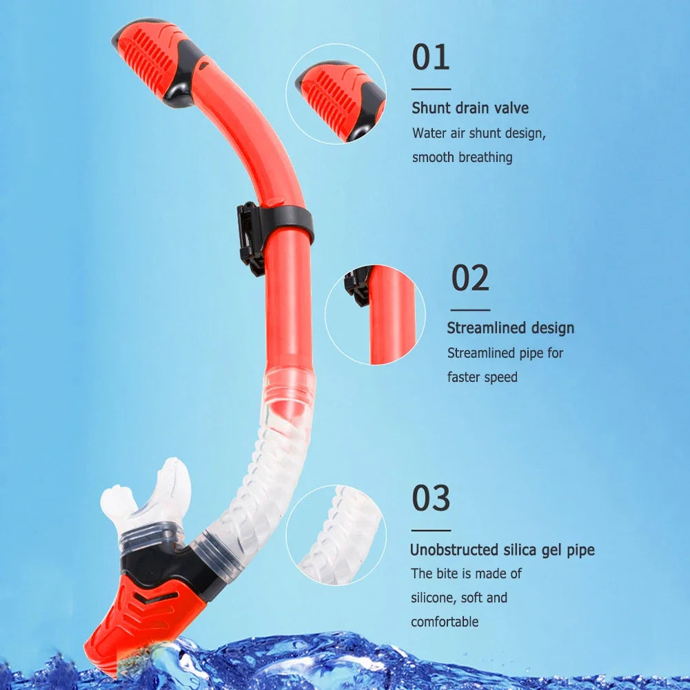 Mask Fins Snorkel Set, Snorkeling Gear for Adults, Panoramic View Snorkel Mask Anti-Fog, Adjustable Dive Flippers, Dry Top Snork