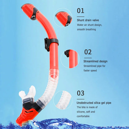 Mask Fins Snorkel Set, Snorkeling Gear for Adults, Panoramic View Snorkel Mask Anti-Fog, Adjustable Dive Flippers, Dry Top Snork