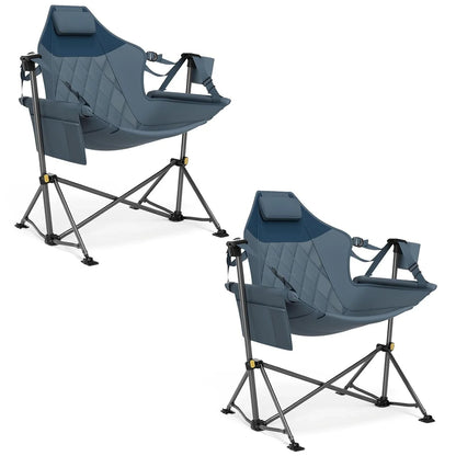 Heavy Duty Folding Hammock Camping Chair with Adjustable Backrest Supports 300lbs, Portable Hammock, Customized