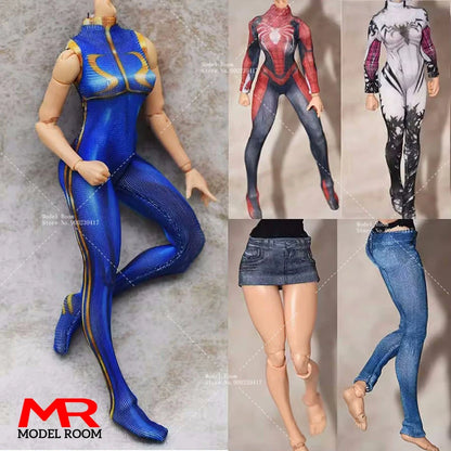 1/12 Scale Female Cosplay Combat Suit Bodysuit Jumpsuit Clothes Model Fit 6'' Romankey Soldier Action Figure Body Dolls
