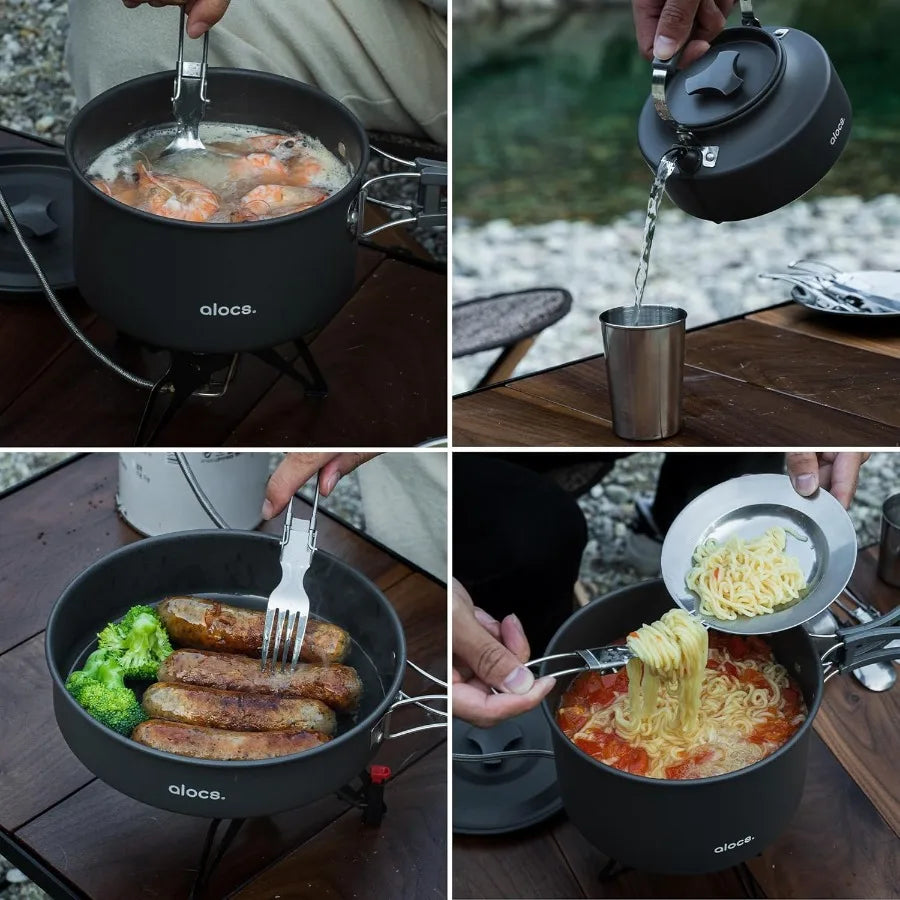 17pcs Lightweight Camping Cookware