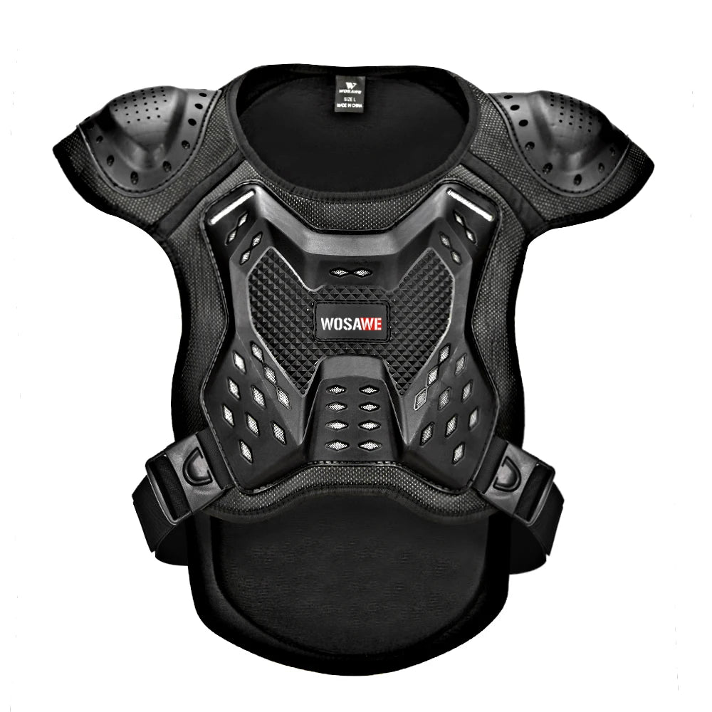 WOSAWE Men's Motocross Sports Chest Guard Motorcycle Vest Back Chest Protector Off-Road Dirt Bike Sports Gear Sleeveless Jacket