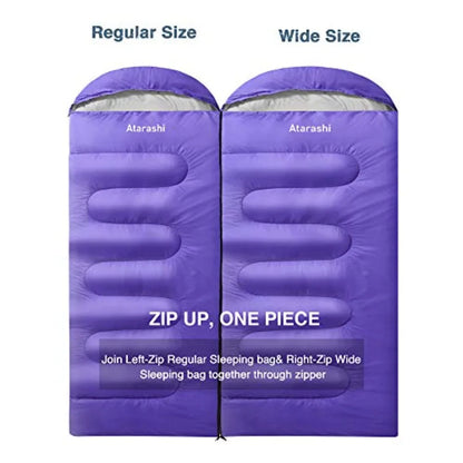 4-Seasons Adult Camping Sleeping Bag Light Warm Extra-Large with Compression Sack for Hiking Backpacking Outdoor Adventures in