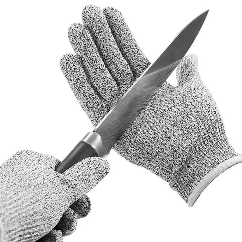 Level 5 HPPE Anti-Cut Knitted Gloves for Kitchen Gardening - Wear-Resistant Anti-Thorn Cutting Gloves for Glass & Building