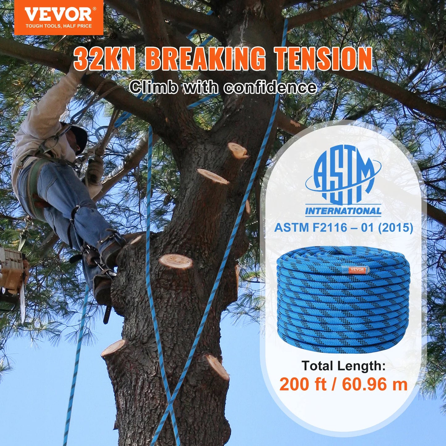Static Climbing Rope 125/150/200ft