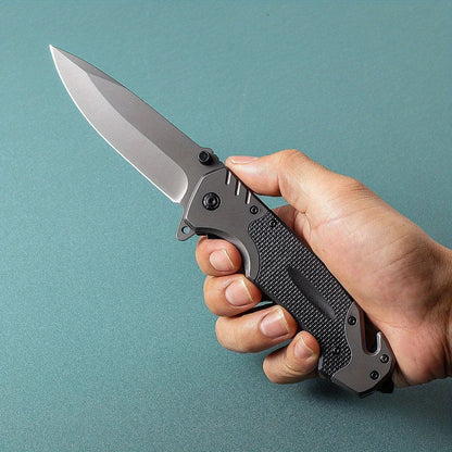 Portable Folding Knife - High-Hardness Stainless Steel Tanto Point Blade, Lightweight Ergonomic EDC Tool for Camping, Hiking