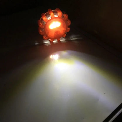 Emergency Traffic Safety Road Flare Flashing Warning Alarming Light 9 Modes 12 LED Magnetic Base Disc Beacon For Car Truck Boat