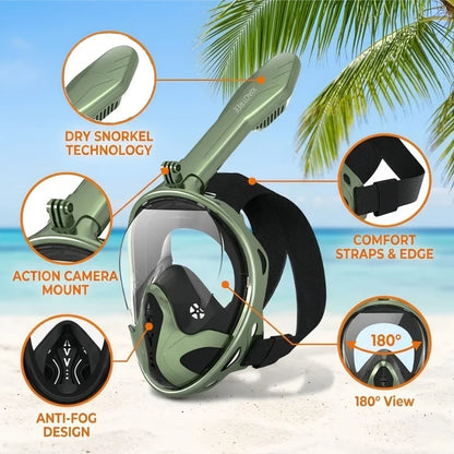 Professional Snorkeling Diving Mask Underwater Scuba Full Face Snorkel Mask Anti Fog Goggles for Kids Adult Swimming Equipment