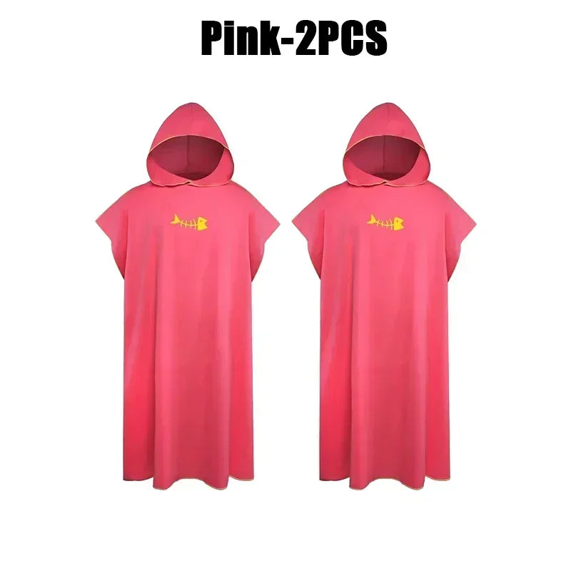 Quick-drying Changing Robe Quick Dry Bathrobe Hooded Absorbent Bath Towel Swimming & Fitness Super Absorbent Bathrobe