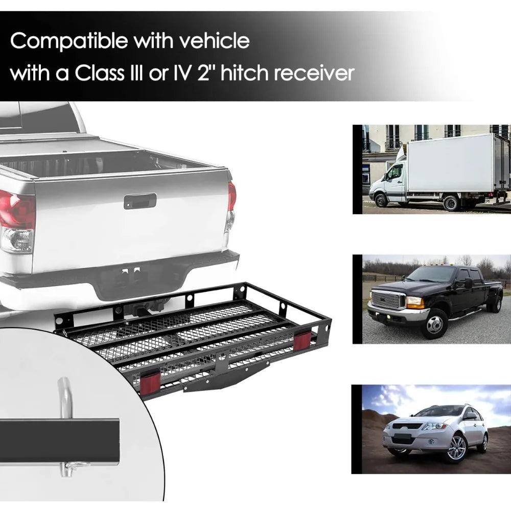 IRONMAX Hitch Cargo Carrier with Ramp, Heavy Duty Folding Mobility Scooter Wheelchair Hitch-Mounted Carrier for Car, Truck, SUV,