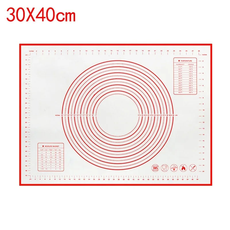 BUYYES 1PCS Silicone Baking Mat Kneading Pad Dough Mat Pizza Cake Dough Maker Kitchen Cooking Grill Non-Stick Gadgets Bakeware