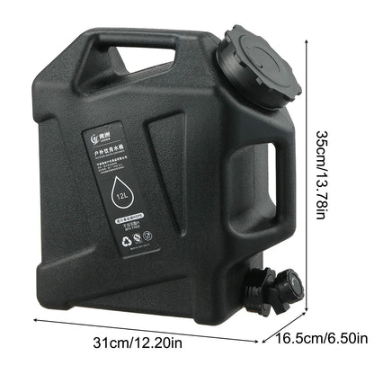10/11/12L Drinking Water Container with Spigot Leakproof Camping Water Tank Large Capacity Water Storage Carrier for Hiking Car
