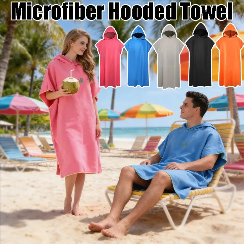 Quick-drying Changing Robe Quick Dry Bathrobe Hooded Absorbent Bath Towel Swimming & Fitness Super Absorbent Bathrobe