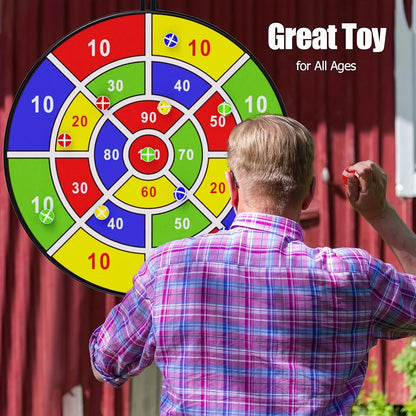 29 inchs Kids Dart Board Game Set with Stick Balls Indoor Outdoor Fun Party Game Toys for Birthday Christmas Halloween Gift