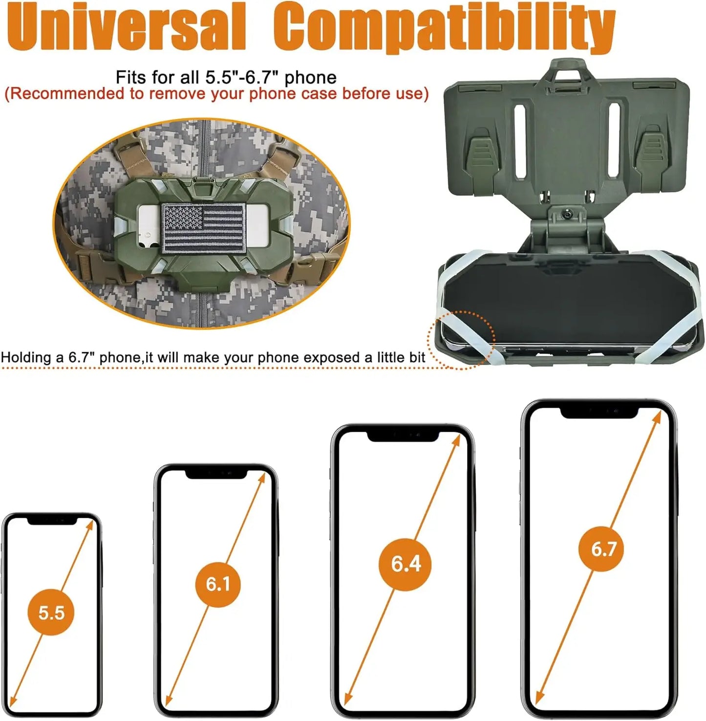 Tactical MOLLE Phone Holder, Folding Navigation Board, Cellphone Hold Gear, Airsoft Hunting Vest Accessories
