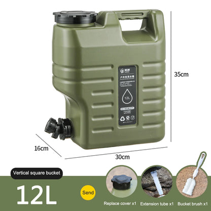 10/11/12L Drinking Water Container with Spigot Leakproof Camping Water Tank Large Capacity Water Storage Carrier for Hiking Car