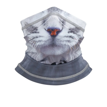 3D Animal Neck Gaiter UV Protection Half Face Mask for Skiing Cycling Motorcycling Scarf Sunscreen Bandana for Men Women