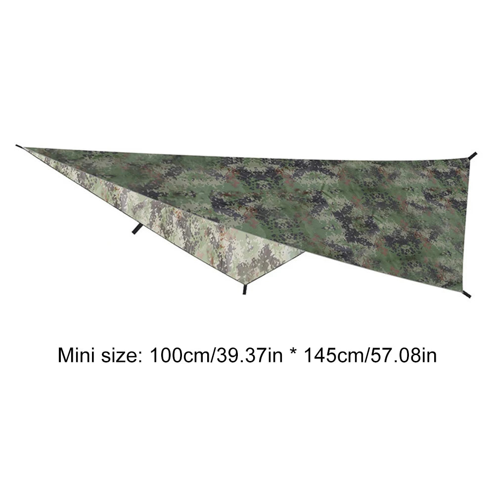 Portable Camouflage Awning Shade 210T Polyester Yarn Camping Tarp Waterproof Foldable Ultra-light Picnic Backpacking Equipment